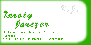 karoly janczer business card