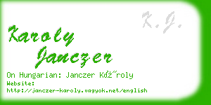 karoly janczer business card